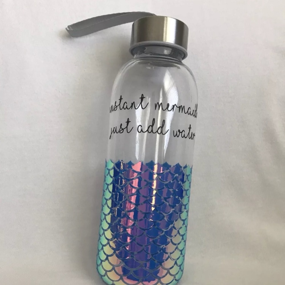 Glass Water Bottle. Instant Mermaid just add water